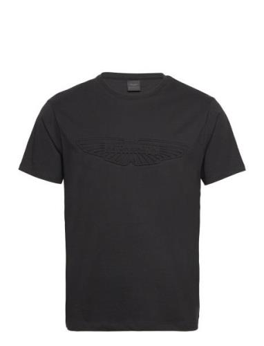 Am Emboss Tee Tops T-Kortærmet Skjorte Black Hackett London