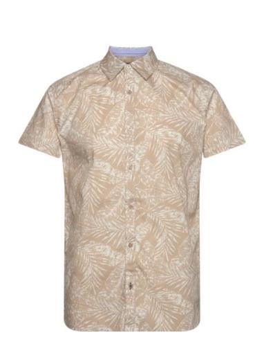 Inporzam Tops Shirts Short-sleeved Cream INDICODE