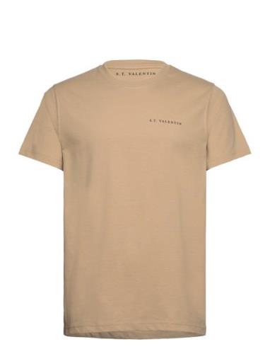 Heavyweight Organic Logo Tee Tops T-Kortærmet Skjorte Beige S.T. VALEN...