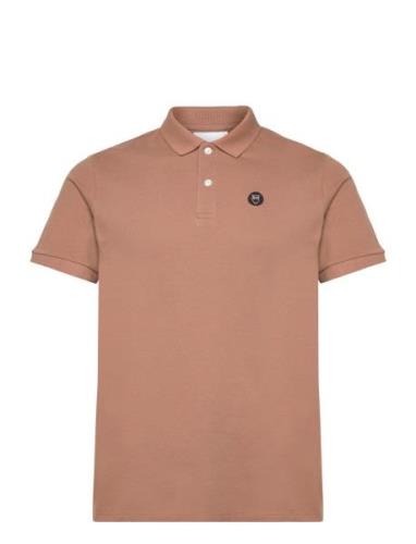 Rowan Basic Polo - Gots/Vegan Tops Polos Short-sleeved Brown Knowledge...