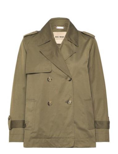 Mmsilma Short Trenchcoat Trenchcoat Frakke Khaki Green MOS MOSH