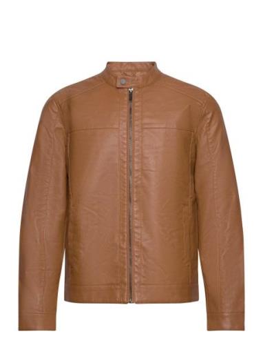 Onsmike Pu Racer Jacket Otw Noos Læderjakke Skindjakke Brown ONLY & SO...