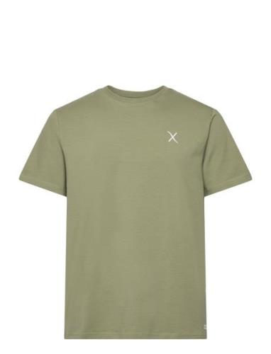 Cross Logo Organic Tee Tops T-Kortærmet Skjorte Green Clean Cut Copenh...