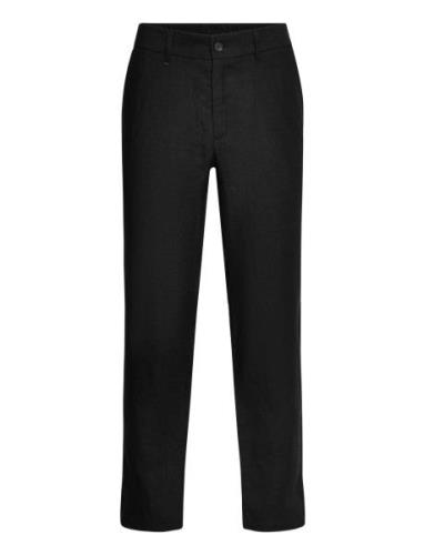 Seppo Linen Trousers Bottoms Trousers Casual Black FRENN