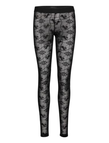 Monogram Leggings Bottoms Leggings Black HAN Kjøbenhavn