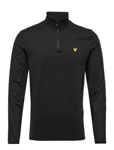 Tech 1/4 Zip Midlayer Sport T-Langærmet Skjorte Black Lyle & Scott Spo...