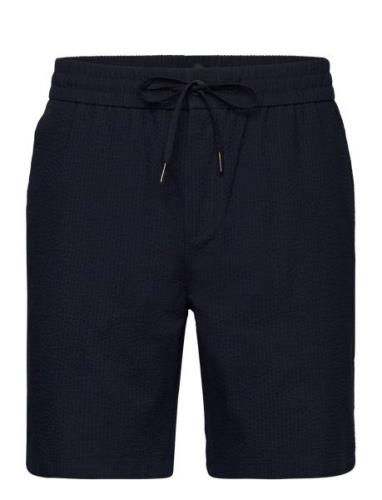 Barcelona Julius Seersucker Shorts Bottoms Shorts Casual Navy Clean Cu...