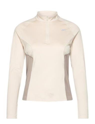 Running 1/4 Zip Sport Sweatshirts & Hoodies Sweatshirts Beige Reebok P...