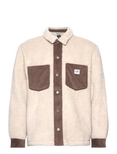 Sherpa Overshirt Tops Sweatshirts & Hoodies Fleeces & Midlayers Cream ...