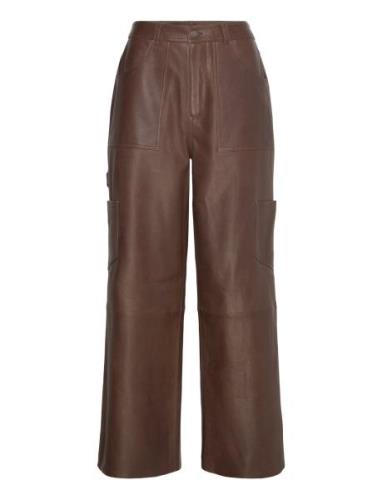 Lulu Pants Bottoms Trousers Leather Leggings-Bukser Brown H2O Fagerhol...