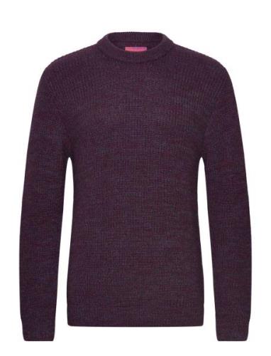 Meander Sweater-Bordeaux Heather Designers Knitwear Round Necks Burgun...