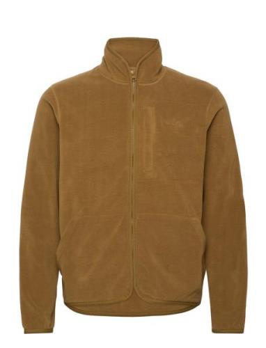 Fleece Zip Jacket Tops Sweatshirts & Hoodies Fleeces & Midlayers Beige...