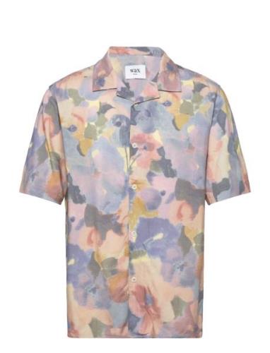 Didcot Ss Shirt Botanic Blue/Pink Designers Shirts Short-sleeved Blue ...