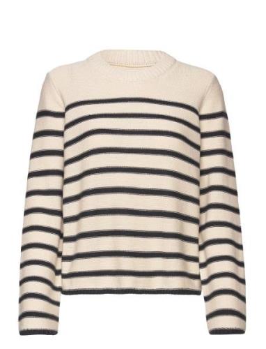 Carolynpw Pu Tops Knitwear Jumpers Cream Part Two