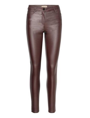 Sc-Pam Bottoms Trousers Leather Leggings-Bukser Brown Soyaconcept