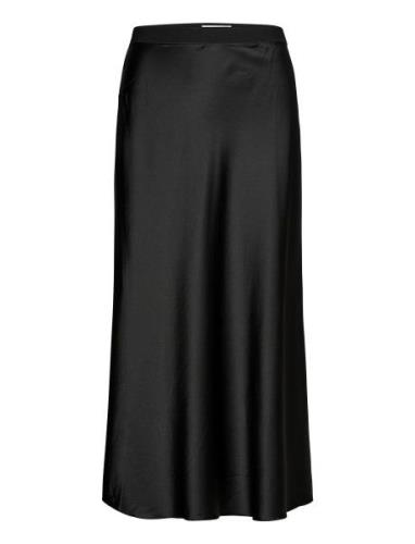 Hana Satin Skirt Designers Knee-length & Midi Black Ahlvar Gallery