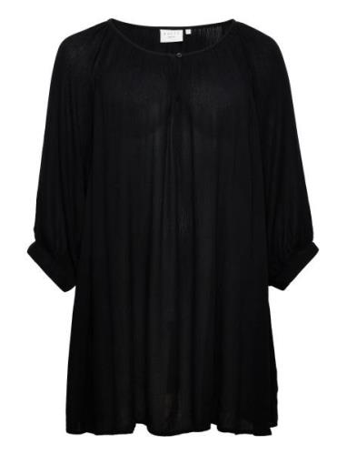 Kcami 3/4 Sl Tunic Tops Tunics Black Kaffe Curve