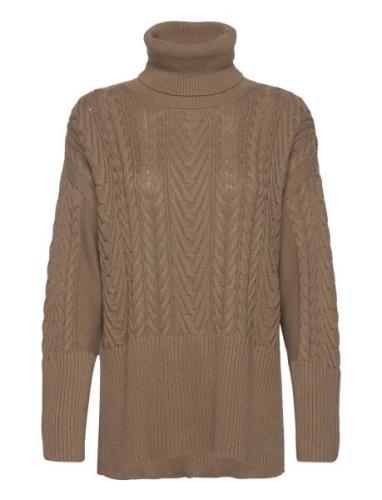 Rennahpw Pu Tops Knitwear Turtleneck Brown Part Two