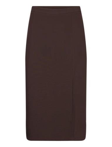 Annali Midi Skirt Knælang Nederdel Brown A-View