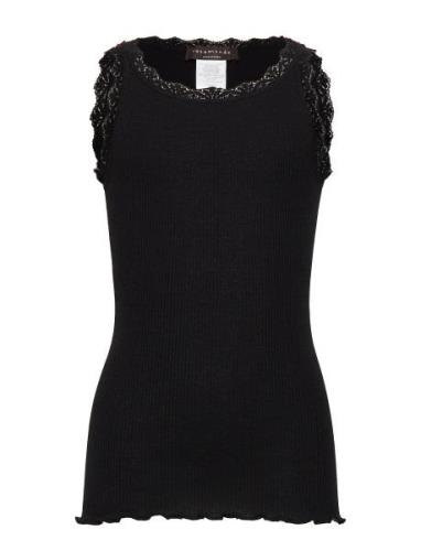 Rkbeatha Sl Strap Lace Top Tops T-shirts Sleeveless Black Rosemunde Ki...