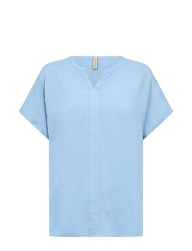 Sc-Radia Tops Blouses Short-sleeved Blue Soyaconcept