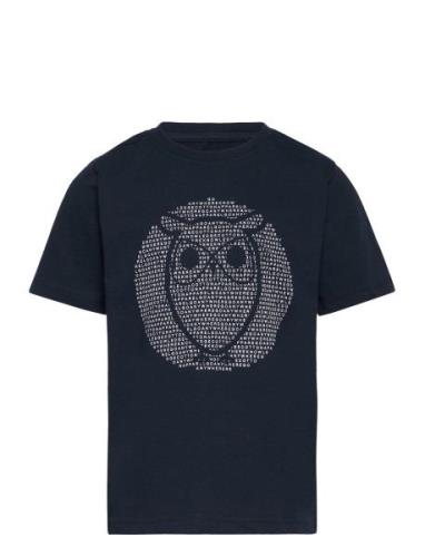 Regular Fit Owl Chest Print - Gots/ Tops T-Kortærmet Skjorte Black Kno...