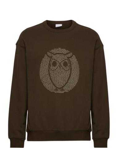 Loose Fit Sweat With Owl Print - Go Tops Sweatshirts & Hoodies Sweatsh...