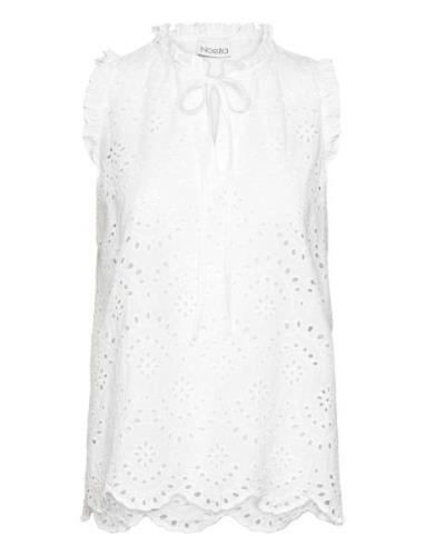 Sunny Blouse Tops Blouses Sleeveless White Noella