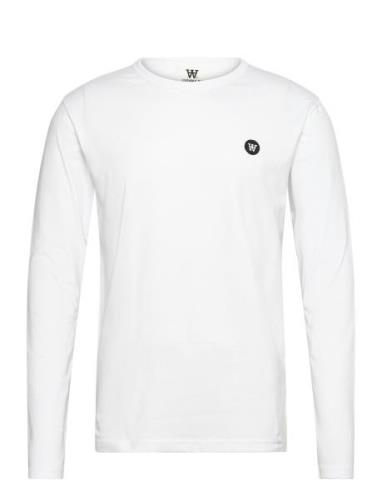 Mel Longsleeve Gots Tops T-Langærmet Skjorte White Double A By Wood Wo...