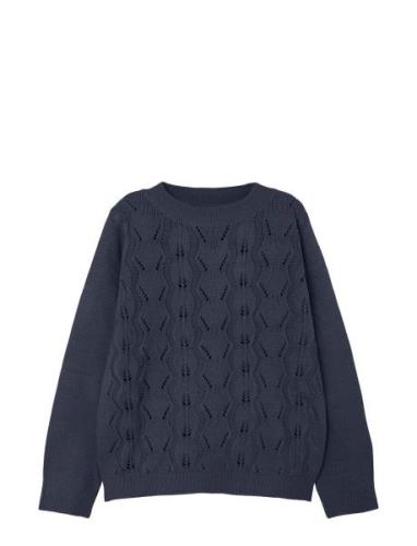 Nkfvibbi Ls Knit N1 Tops Knitwear Pullovers Navy Name It