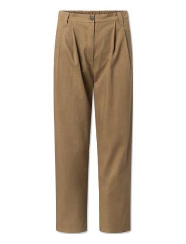 Gudrun Pants Bottoms Trousers Straight Leg Brown STUDIO FEDER