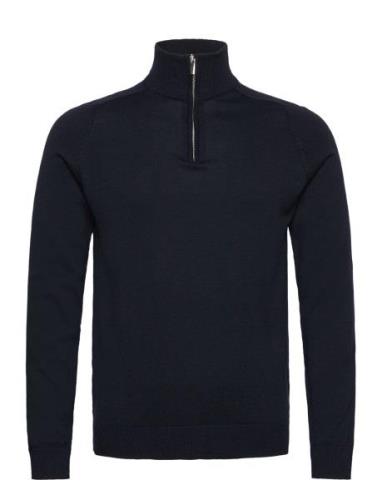 Bs Knud Regular Fit Knitwear Tops Knitwear Half Zip Jumpers Navy Bruun...