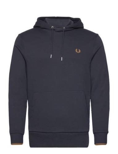 Tipped Hooded Sweatsh Tops Sweatshirts & Hoodies Hoodies Navy Fred Per...