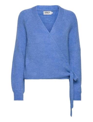 Onlmia L/S Wrap Cardigan Knt Noos Tops Knitwear Cardigans Blue ONLY