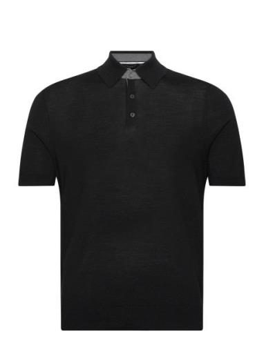 Mondsey Tops Knitwear Short Sleeve Knitted Polos Black Ted Baker Londo...