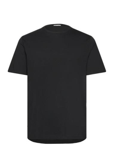 Mercerized Cotton Tee S/S Tops T-Kortærmet Skjorte Black Lindbergh Bla...