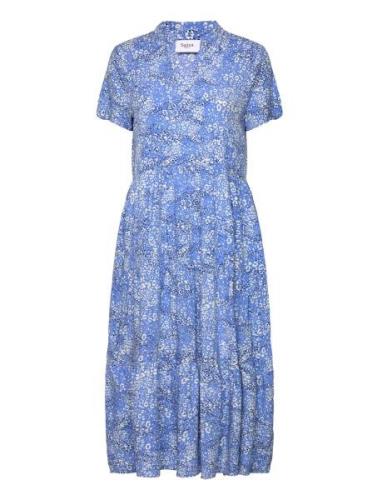 Edasz Ss Maxi Dress Knælang Kjole Blue Saint Tropez