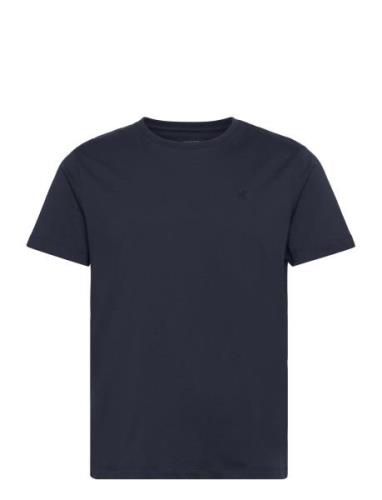 Pima Cotton Tee Tops T-Kortærmet Skjorte Navy Hackett London