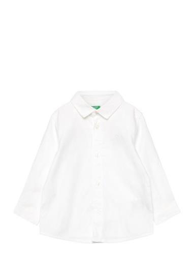 Shirt Tops Shirts Long-sleeved Shirts White United Colors Of Benetton