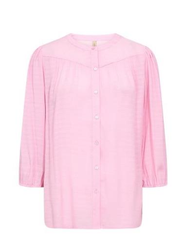 Sc-Calypso Tops Blouses Long-sleeved Pink Soyaconcept