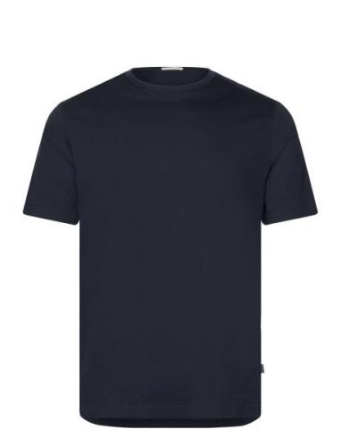 Mercerized Cotton Tee S/S Tops T-Kortærmet Skjorte Navy Lindbergh Blac...