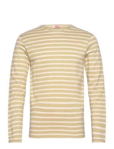 Striped Breton Shirt Héritage Tops T-Langærmet Skjorte Khaki Green Arm...