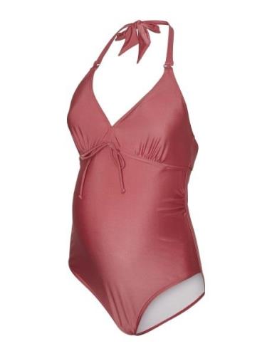 Mlmolly Halter Padded Swimsuit 2F Badedragt Badetøj Pink Mamalicious