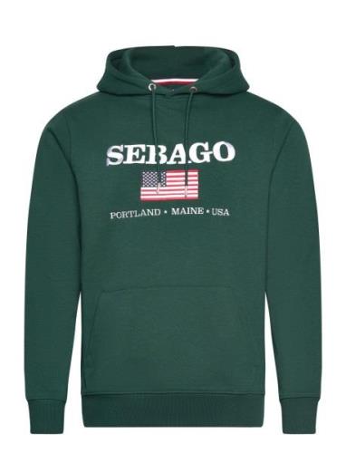 Sam Logo Hoodie Tops Sweatshirts & Hoodies Hoodies Green Sebago