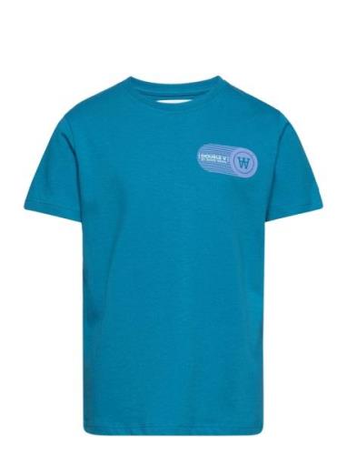 Ola Kids Print T-Shirt Tops T-Kortærmet Skjorte Blue Wood Wood