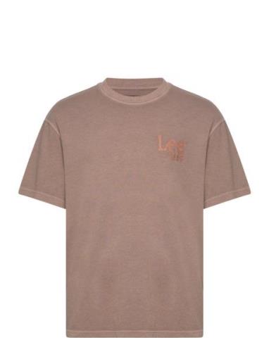 Loose Logo Tee Tops T-Kortærmet Skjorte Brown Lee Jeans