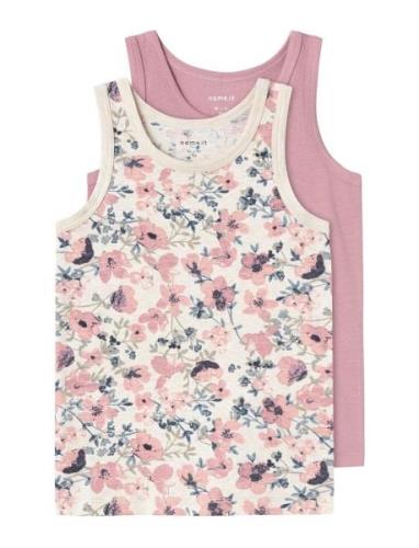 Nmftank Top 2P Nostalgia Flower Noos Tops T-shirts Sleeveless Multi/pa...