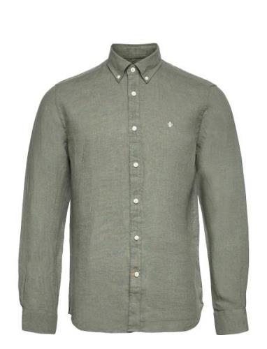 Douglas Linen Shirt-Classic Fit Designers Shirts Casual Green Morris