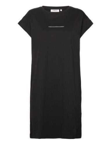 Mschalvidera Organic Small Logo Dress Knælang Kjole Black MSCH Copenha...