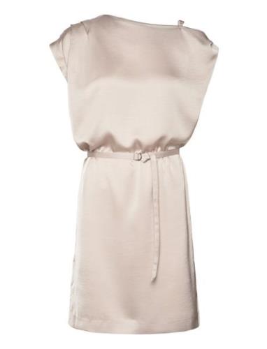 D6Grayson Satin Dress Kort Kjole Beige Dante6